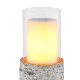 bmf-versand Solarleuchten Garten 2er Set Baumstamm Solarlampe Außen Außenleuchte Solar - Weiß