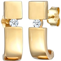 DIAMORE Ohrringe Damen Ohrstecker Elegant Edel mit Diamant (0.12 ct.) 585 Gelbgold