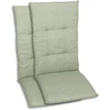 GO-DE Textil Bequeme und attraktive Polsterauflagen für Hochlehner-Gartenstühle (2er-Set, Uni grün, Hochlehner)