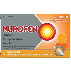 NUROFEN Junior Zäpfchen 60 mg Ibuprofen 10 St