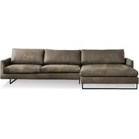 freistil Ecksofa 134 Leder Braun Graubraun