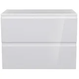Camargue Espacio Waschtischunterschrank  (80 x 46 x 60 cm, 2 Schubkästen, Gama weiß glänzend)