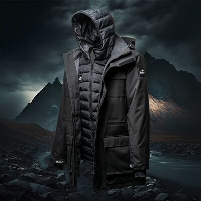 Haukland 7in1 Parka Pro Jacke für Fotografen schwarz M