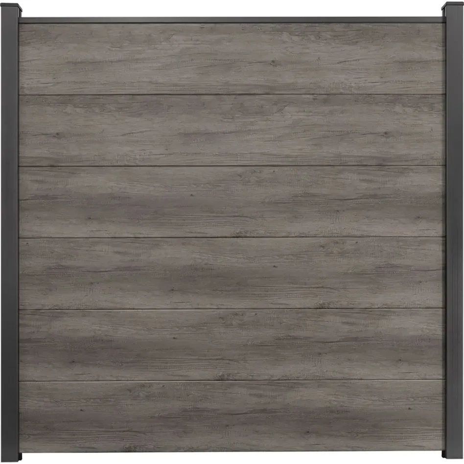 GroJa BasicLine PVC-Steckzaun Sichtschutzzaun Monument Oak Sichtschutz Lamellenzaun