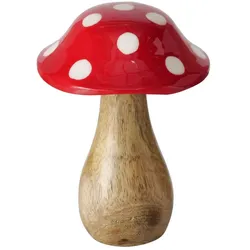 Dekoaufsteller Fliegenpilz, klein - H 15,00 cm, Mango