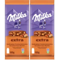 MILKA Karamell-Salz-Mandel Schokoladentafel 190 g