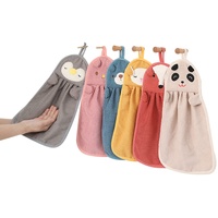 KUEZCVYA 6 Stück Kinder Handtücher für Kinder Kinderhandtuch, Kinder Hand Handtuch Süßer Tier Handtuch Set mit Aufhängerschlaufe Tiermotiv für Küchen und Badezimmer