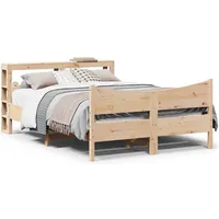 vidaXL Massivholzbett 120 x 200 cm Beige