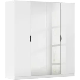 Rauch Kleiderschrank RAUCH "Freiham Drehtürenschrank Schrank Garderobenschrank Breite 91cm", weiß (weiß hochglanz), B:181cm H:197cm T:54cm, Holzwerkstoff, Schränke, Kleiderschrank, Schlafzimmerschrank mit Spiegel und Griffmulden BESTSELLER