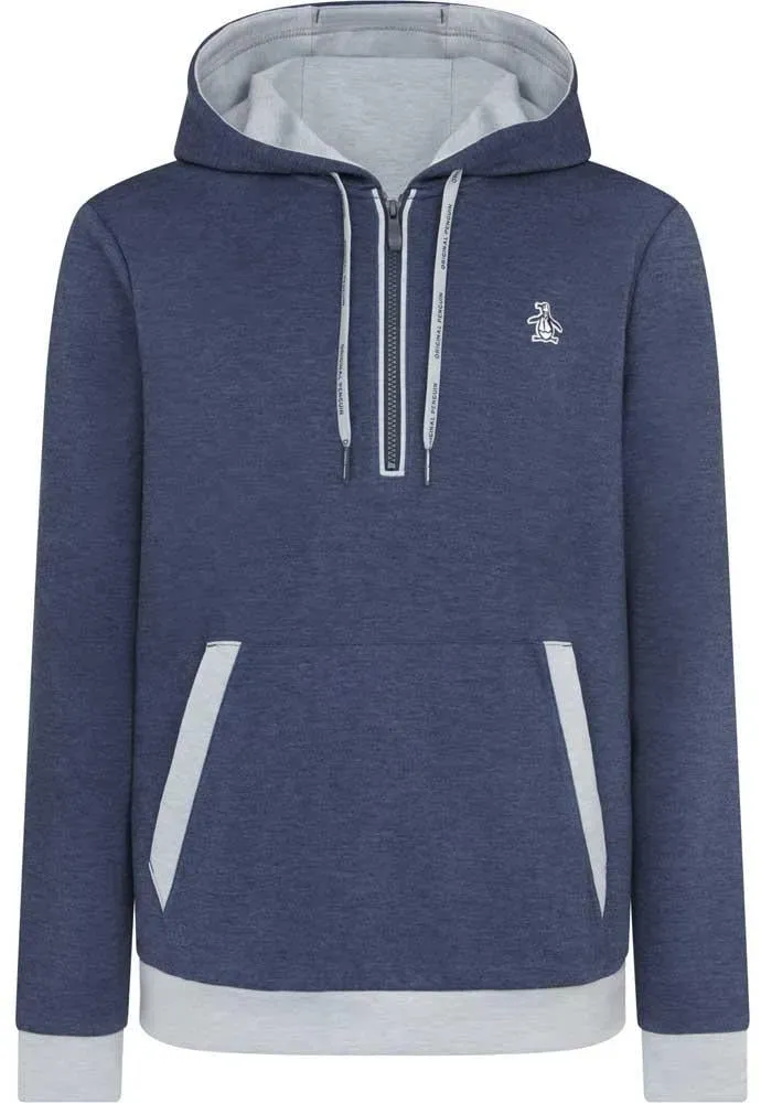 Penguin 1/4 Zip Colour Block Herrenhoodie Navy - M