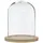 Atmosphera Créateur d'intérieur Deko-glaskuppel, Ø 23 cm, mit Holzbasis