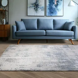 Kadima Design Modern Velours Teppich  160x240cm, Florhöhe 8mm  Naturtöne Blau  Pflegeleicht  Abstrakt design  Wohnzimmer  SIENA-Arbia Kollektion
