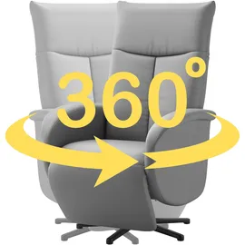 sit&more TV-Sessel Juma Polyester 75 x 110 x 82 cm grau mit Drehfunktion & Kopfteilverstellung