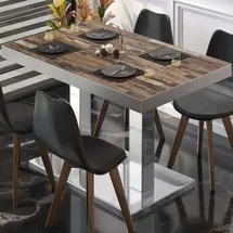 GGM Möbel BM | Bistrotisch | B:T:H 110 x 60 x 77 cm | Vintage Old / Edelstahl | Rechteckig | Edelstahl Rand