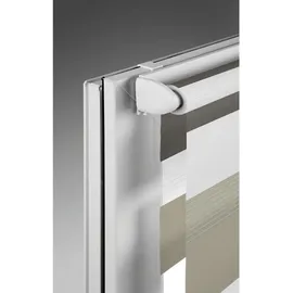 MYDECO Doppelrollo MYDECO "Just-Triple" Gr. 3, Braun, Grau, weiß), Textil, Streifen, 140x160 cm Länge universell einstellbar, Wohntextilien, Rollos