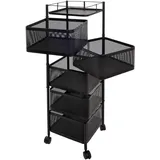 Mendler Rollregal HWC-N52, Rollwagen Multifunktionsregal Aufbewahrung Küche, rollbar Körbe schwenkbar Eisen 94x30x30cm ~ schwarz