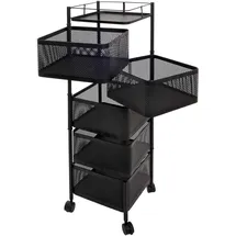 Mendler Rollregal HWC-N52, Rollwagen Multifunktionsregal Aufbewahrung Küche, rollbar Körbe schwenkbar Eisen 94x30x30cm ~ schwarz