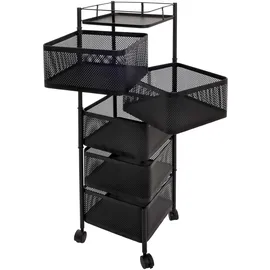 Mendler Rollregal HWC-N52, Rollwagen Multifunktionsregal Aufbewahrung Küche, rollbar Körbe schwenkbar Eisen 94x30x30cm ~ schwarz