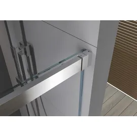 Bernstein Nischendusche mit Schiebetür Soft-Close Chrom 8mm Nano Echtglas 120cm