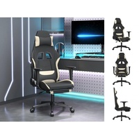 VidaXL Gaming-Stuhl mit Fußstütze Schwarz und Creme Stoff