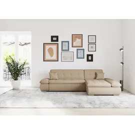 DOMO collection Eckcouch Kunstleder 3-Sitzer Braun