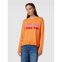 Sweatshirt mit gerippten Abschlüssen, Orange, XL
