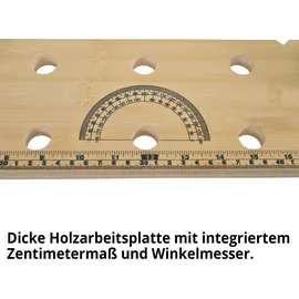 Hecht Werkbank Holz/Metall 650 x 120 x 16 mm braun klappbar