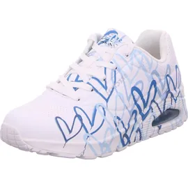 SKECHERS UNO Spread The Love Damen Weite M Weiß/Blau/Türkis 37