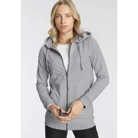 Flashlights Sweatjacke, in langer Form mit Zipper, grau