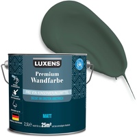 LUXENS - Premium Wandfarbe 2,5 l - Smaragdgrün - Matt - Wände, Decken & Täfelungen - Anti-Allergen - Ohne endokrine Disruptoren - 25m2