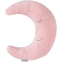 roba Nackenkissen in Mond Form - roba Style - Weiches Deko Kissen für Baby & Kinderzimmer - Kuschelkissen für Mädchen & Jungen - Rosa