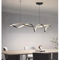 Modern LED Pendellampe Esstisch Dimmbar mit Fernbedienung Pendelleuchten,schwarz Höhenverstellbar LED Hängelampe Hohe Helligkeit Hängeleuchte,Lampe für Büro Küche Esszimmer Esstisch Licht (100cm/40w)