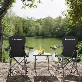 Songmics Campingstuhl 2er Set Schwarz