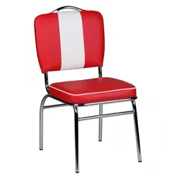 FineBuy Esszimmerstuhl American Diner Stuhl 50er Jahre Retro Möbel Stuhl Bistro Essstuhl