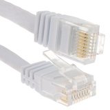 Flach CAT6 Ethernet LAN Patchkabel Kabel Verluste Profil Gigabit RJ45 6 m Weiß [6 Meter/6m]