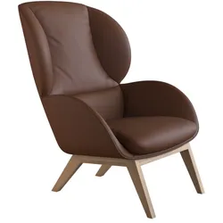 Ohrensessel FLEXLUX "Adria", braun (old chestnut braun), B:78cm H:100cm T:96cm, 100% Echteder, Sessel, Stil & Komfort, organische Form, Fuß Eiche