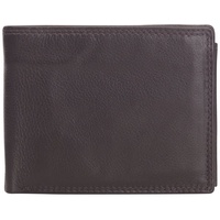 Josephine Osthoff Handtaschen-Manufaktur Josephine Osthoff Geldbörse Herren klassisch Querformat, Tri-Fold, Münzfach, Kartenfächer mit RFID, 100% Echtleder, Reißverschlussfach innen, Farbe:Espresso