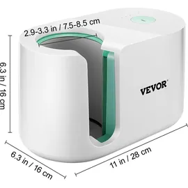 Vevor Tassen Presse Maschine 280 W, Automatische Becherpresse 11–15 Unzen Weiß, Sublimationspresse aus ABS & Silikon & Teflon, DIY Transferpresse Becher Max. 200 °C, Zeitbereich 0-100 s, 2,6 kg