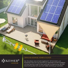 Kesser KESSER® Sonnensegel Sonnenschutz Windschutz HDPE Gewebe wasserabweisend & windabweisend 5-Fach quer vernäht robust | stabil Schattenspender... Garten Balkon Terrasse