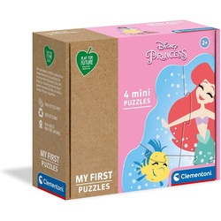 Clementoni® Puzzle Play for Future 4 Mini-Puzzle Disney Princess (3, 6, 9, 12 Teile), 31 Puzzleteile braun