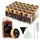 CLP Gewürzgläser eckig 24er Set (120ml), Gewürzstreuer klein mit Streueinsätzen und Etiketten, inkl. Trichter und Reinigungsbürste Farbe Natur Material Holz