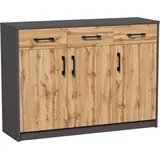 home collective Kommode 110 x 0 x 0 cm Graphit Eiche / Schwarz