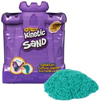 Kinetic Sand Burgen Koffer - mit 453 g Sand in Türkisgrün, Kunststoffbehälter bietet Spielfläche und Aufbewahrung in einem, ideal für Indoor-Sandspiel, für Kinder ab 3 Jahren
