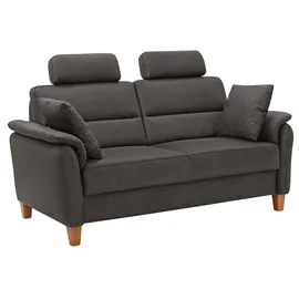 Home Affaire 2,5-Sitzer HOME AFFAIRE "Palmera, B: 179 cm", grau (anthrazit), B:179cm H:89cm T:89cm, 100% Polyester;Struktur (100% Polyester);Luxus-Microfaser in Lederoptik (100% Polyester), Sofas, mit Federkern