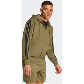 adidas Essentials 3-Streifen Sweatjacke Herren Olive strata/Black S