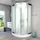 AcquaVapore D58-10M0 Komplettdusche mit Pendeltür 90 x 90 cm weiß Sicherheitsglas ESG