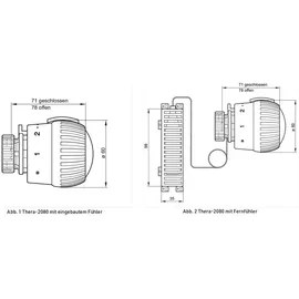 RESIDEO Thermostatregler Thera-2080 FL 6-28 Grad C M30x1,5mm weiß