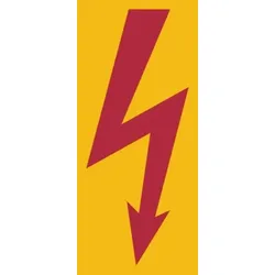 Hinweisschild, Blitzpfeil VDE 0105 C ohne Rand, Folie - 30x60 mm Folie selbstklebend
