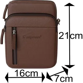 BEZLIT Herren Umhängetasche Schultertasche Braun Schwarz Echtleder Italien Testa di Moro - Braun