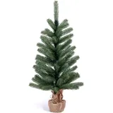 ic winterworld Künstlicher Weihnachtsbaum Tannenbaum, künstlicher Christbaum, Nordmanntanne, Weihnachtsdeko mit Jutebeutel um den Betonfuß grün Ø 48 cm x 90 cm